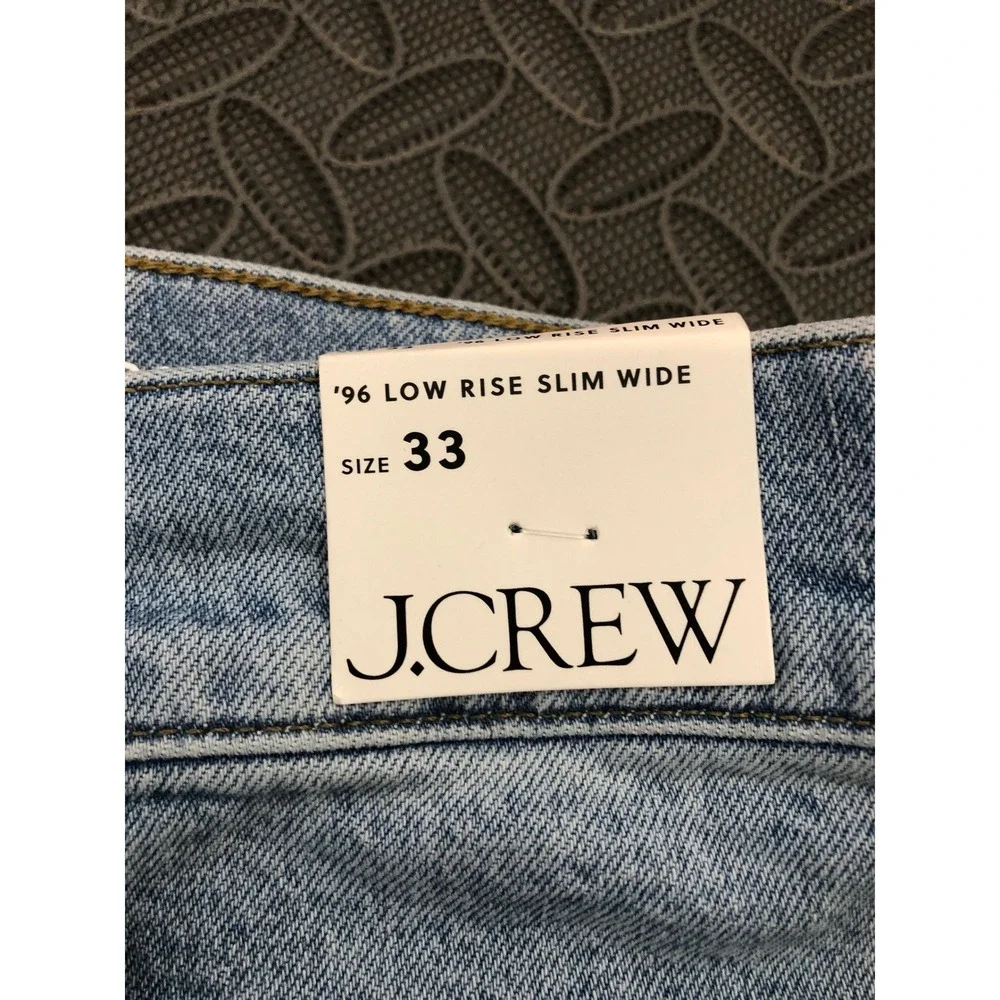 NEW J.Crew '96 Low Rise Slim Wide Jeans Womens 33 Light Blue Denim CH846 - Picture 4 of 13